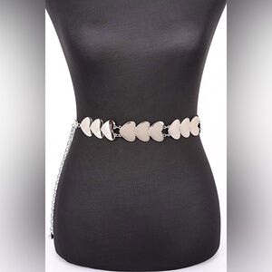 Gold or Silver Heart Metal Chain Statement Belt